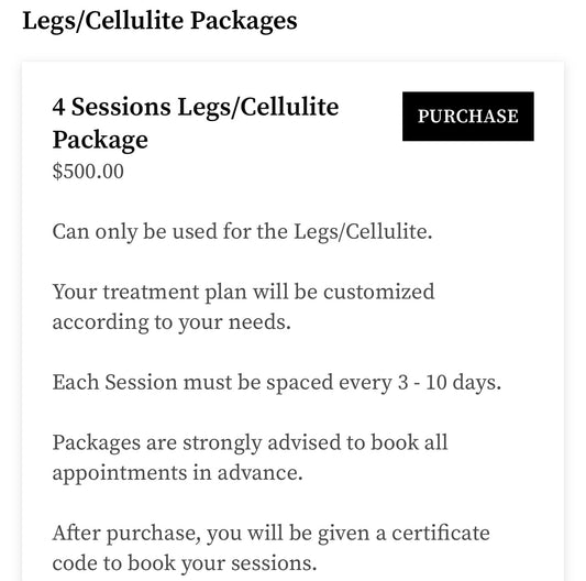 Legs or Cellulite - 4 Session